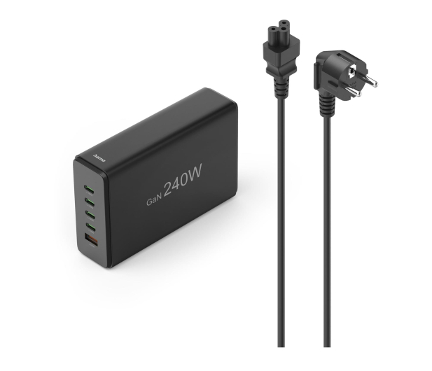 Hama STACJA ŁADUJĄCA O MOCY 240W,4X USB-C, 1X USB-A, CZARNA - 1348261 - zdjęcie